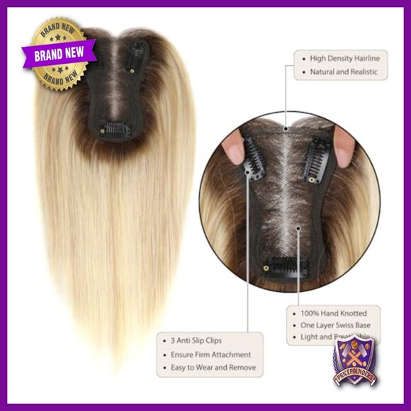 Real Human Hair Topper 10 Inch 360 Coverage Middle Part for Thinning Hair main image 7